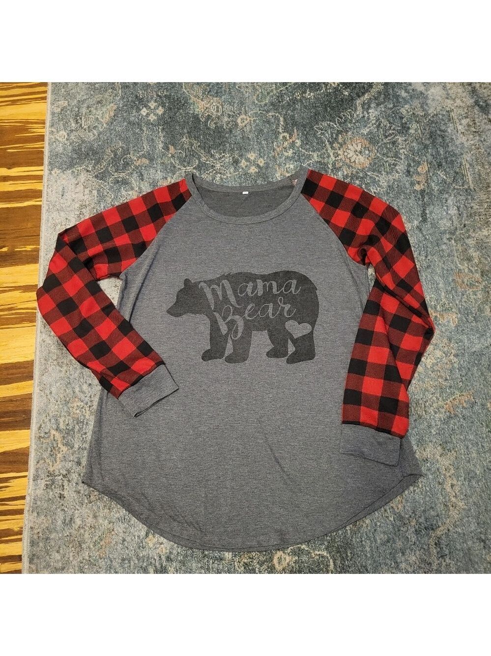 Gray and Red Plaid Shirt Size S